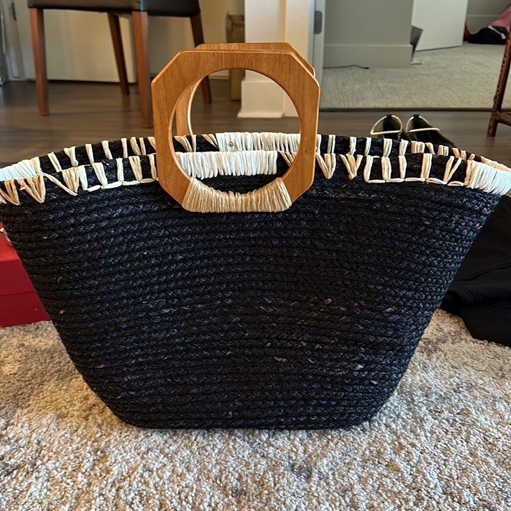 Vineyard Vines Geo Straw Tote Bag